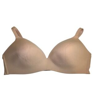 CACIQUE Women's 46DD Nude Simply Wirefree‎ Plunge Push-Up Bra Comfort Shapewear
